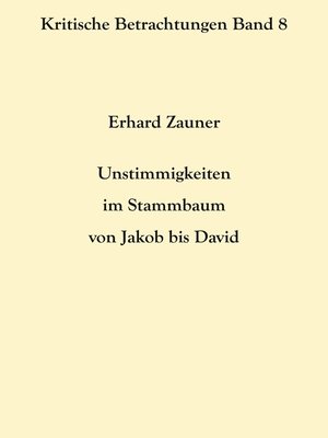 cover image of Unstimmigkeiten im Stammbaum von Jakob bis David